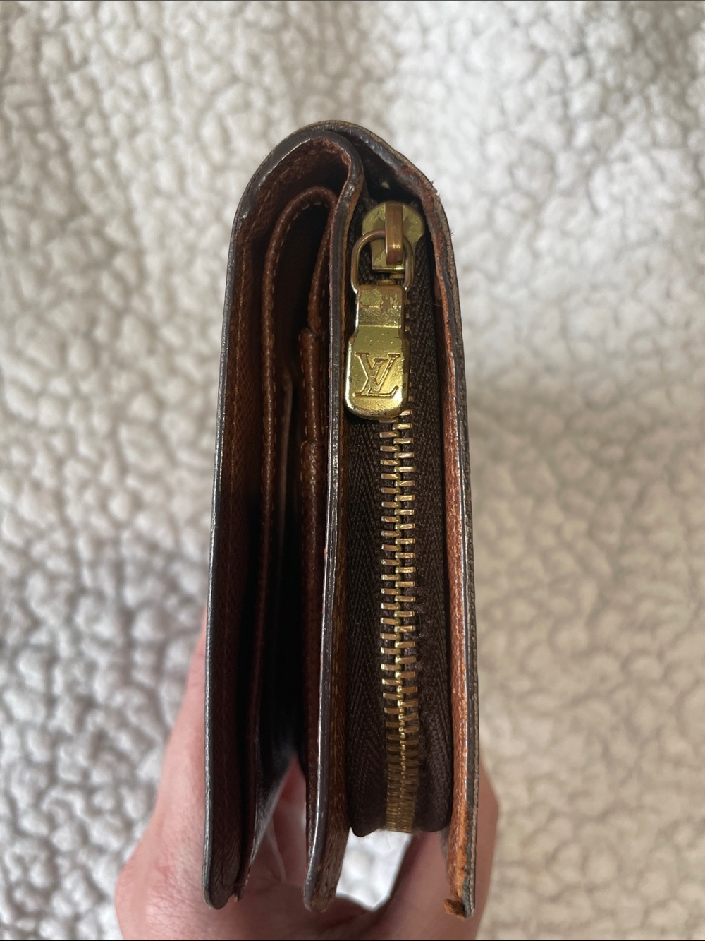 Authentic Louis Vuitton Porte Papier Zippe Wallet Monogram Canvas Brown - Picture 5 of 10